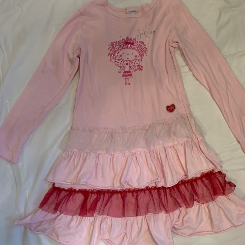 Naartjie Kids Vibtage Pink Long Sleeve Dress 🌺 Size XXXL (9 years old)